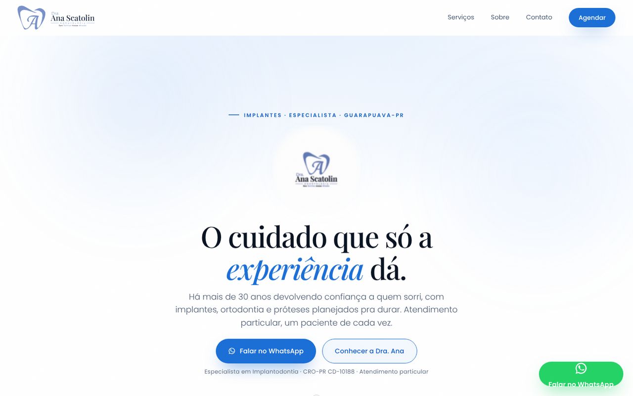 Capa do site da Dra. Ana Scatolin